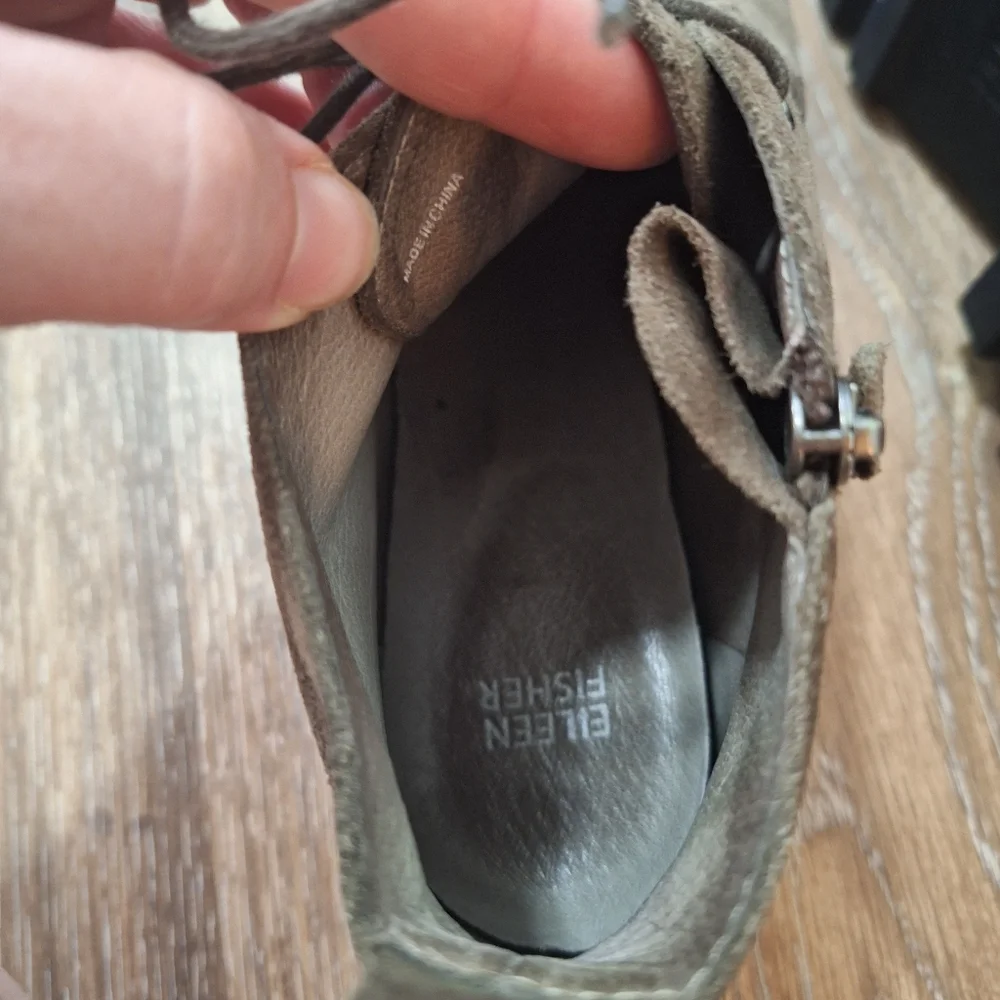 Eileen Fisher Reese Waterproof Suede Bootie In Mushroom Brown/ Gray, Sz 10